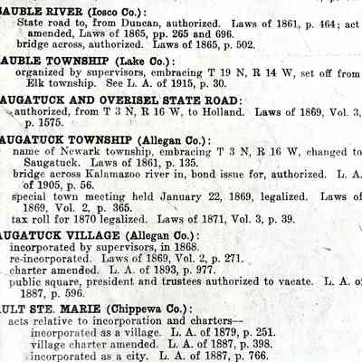 Index to Local and Special Acts, page 735