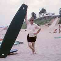         Jim Stube with Saugatuck Beach House in the background July 1966; Filename: Stube2 Jim Stube at Oal Beach 7_66.jpg 1.6MB
   