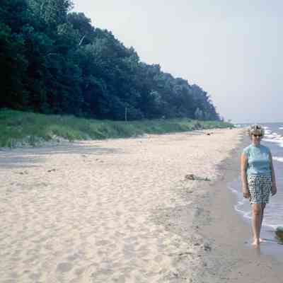 Joan Stube at Douglas Beach July 1969: Filename: Stube13 Joan Stube at Douglas Beach, Saugatuck 7_69.jpg 1.5MB