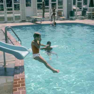 Mi-Ro pool July 1970: Filename: Stube20 Carol Stube off the Slide at the Mi-Ro 7_70.jpg 1.4MB