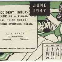 Scorepad and blotter from L.R. Brady Insurance Co.