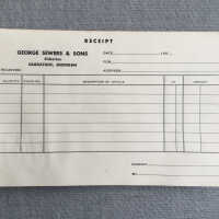 George Sewers & Sons Receipt pad