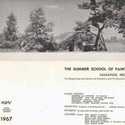 Oxbow1967b.jpg 625KB: Peter Agostini (sculptor)
John Ferritto (composer)
Richard Gray (Gray Gallery)
Misch Kohn (printmaker)
Merle Rosenberg (professor of Romance Languages)
Franz Schulze (critic)