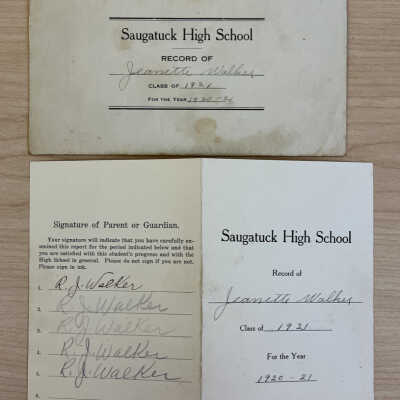Jeannette Walker Report Card 1921