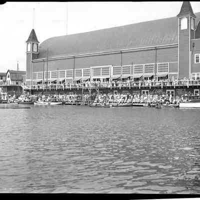 Pavilion_water_carnival_ca_1936.jpg 979KB: Crowds watching water carnival races from Big Pavilion.