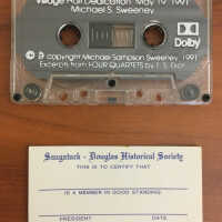 Saugatuck Village Hall Dedication recording and early SDHS membership cards