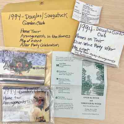 1994 Home tour and events: Tour of Lyon home at 2979 Lakeshore Drive, Parish Home at 991 Lake Street, Wavecrest Nursery at 2509 Lakeshore Drive, Tomayer-Hop home at 2500 Lakeshore Drive and Vorys Home at 454 Lake Street.