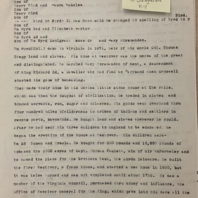 Byrd-Bird Family History
