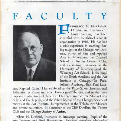 Ox-Bow, Frederick F. Fursman: ArtSchoolFaculty.jpg 665KB