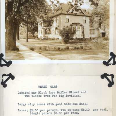 Three Oaks: Sometime after 1920 and the sale of Riverside Hotel to Clute and Fursman, Clarence and May (Shriver) Lynds purchased John F. Henry house at 227 Griffith St., Saugatuck The property is now called the Twin Oaks Inn  - ThreeOaks.jpg 1.2MB