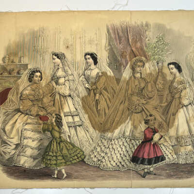 Godey's, no date, brides, significant staining