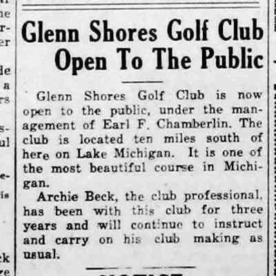 cr1932061001GlenShoresOpen.jpg 32KB: Glenn Shores Golf Club by Earl F. Chamberlin, Archie Beck pro