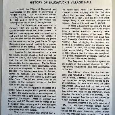 Saugatuck Village Hall history