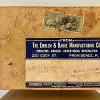          A postmark on the upper right indicates the box was mailed in 1948.
   