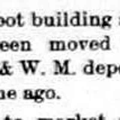 cr1896102301NewRichmondOldDepot-MovedToJenison.jpg 8KB: Moved to Jennison where the C.&W.M. depot was burned