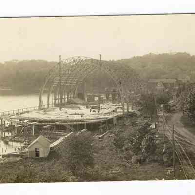 CWPC-0012PavilionConstruction.JPG 282KB: Big Pavilion under construction with Interurban tracks and Coral Gables