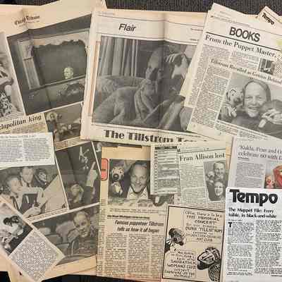 Newspaper Clippings of Burr Tillstrom and his Puppets