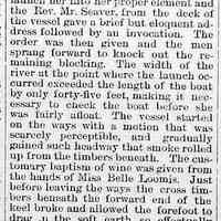          cr1891032701LaunchoftheBonVoyage.jpg; Bon Voyage, Rochester, Ogdensburg and Thousand Island Navigation Company, Rogers & Bird, Belle Loomis, Captain Rogers
   