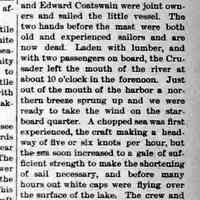          cr1892041501NavigationStartsIn1859.jpg; Scow Crusader, Capt. L.B. Coates, Edward Coatswain,
   