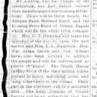          cr1906062201NewHarborOpens.jpg; G.J. Kiekema, E.L. Hamilton, William Alden Smith, Col. Adams, Lady Zouaves of Grand Rapids, Polish Guard and the Foresters of the Kent Camp of Modern Woodmen,
   