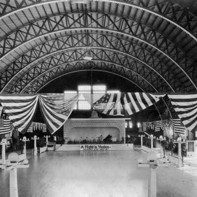 Pavilion ballroom with flags tu