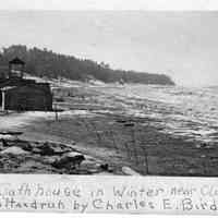          bf030.jpg 619KB; Old Bath House in Winter near Old Harbor Built and run by Charles E. Bird
   