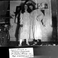          Deam36.jpg 2.2MB; Edith Baker & Myrtle Shriver in living room of old lighthouse est 1895
This image was featured as History Mystery #129 with the text: The year was 1894, Edith Baker and Myrt Shriver were teenagers in night clothes. The girls were posing in the lighthouse living room. George Baker was the keeper.
   