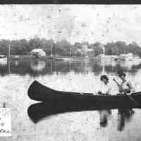          Deam37.jpg 3.3MB; Mrs. F. Comstock (Myrtie Shriver) & Julia Shriver on Kalamazoo River, Saugatuck est 1898. Two young women in a canoe. Myrtle Shriver
   
