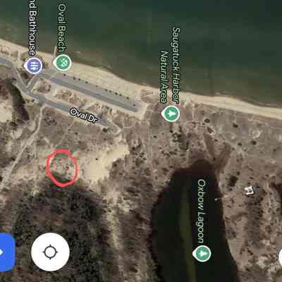 Location of pre 1857 burring ground: Site thought to be a  fenced in cemetery for the drowning victims a shipwreck(s). According to Stephen Morrison, the victims of the 1842 Milwaukie wreck were buried near Saugatuck Village Hall. See account on front page of Commercial Record 24 July 1891.