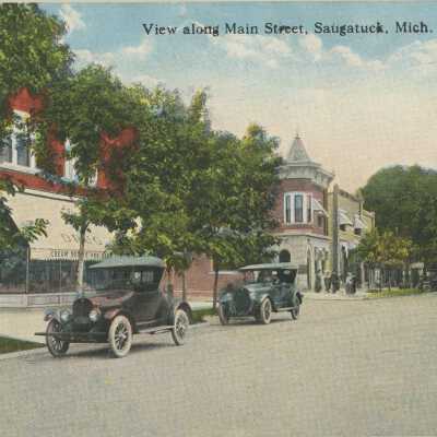 View along Main Street Postcard
