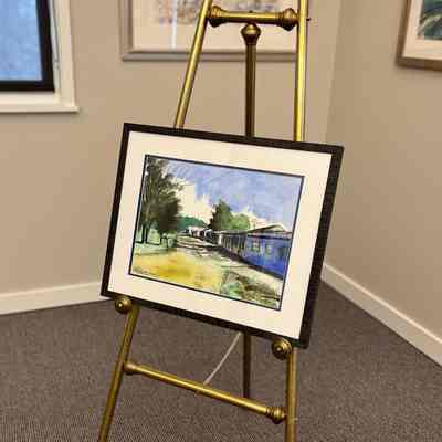 Watercolor framed by Framing for Friends, Douglas in January 2025. Framing sponsored by Gregg Kurek, husband of artist.