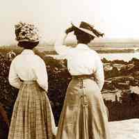          LadiesOnBaldheadca1910.jpg 1.2MB; Three ladies with long skirts taking in the view of Saugatuck and the Big Pavilion
   