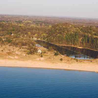 Deam lighthouse and Ox-Bow Lagoon/Old Harbor mouth