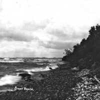          ca 1905 Postcard shows a stony beach at that time.; Douglas_beach_1909_postcard
   