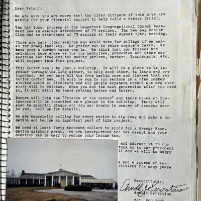 letter from Arnold Servatus with photo of the Tara, circa 1986