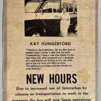          4. Interurban bus ad featuring testimonial by Kay Hungerford.
   