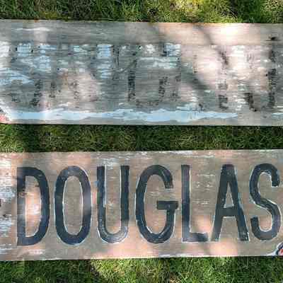 The original wings are located in the History Center garage: 2 pieces. 54" long x 14.5" wide x 1/2" thick plywood.