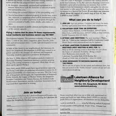 Back of a flyer distributed in the Commerical Record