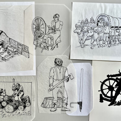 Carey history books and art