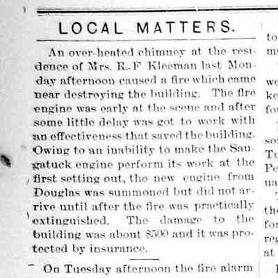 cr1897012901FireAtRFKleemanRes.jpg: Mrs. R.F. Kleeman