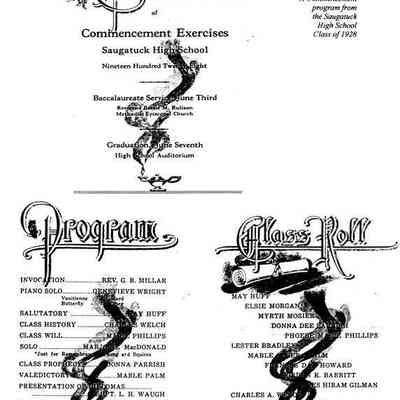 A Commencement program from the Saugatuck High School Class of 1928
Source: SDHS newsletter pg. 323