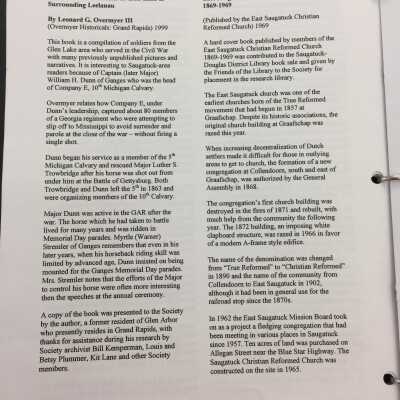 SDHC newsletter article about the aquistion of this book