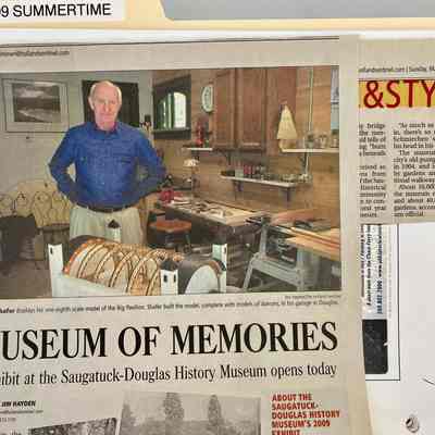 Holland Sentinel 24 May 2009: Article with picture of Arnold Shafer and his 1/8 scale model of the Big Pavilion