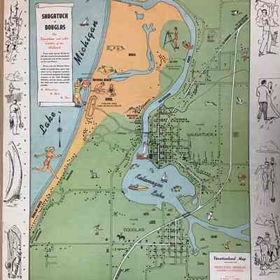 Vacationland map of the Saugatuck Douglas area