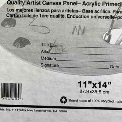 Artist identified on back of panel