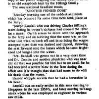          cr1972030206FerryLandingCasualtyof1910.jpg 211KB; To view 1910 clipping, see person profile for Joseph Randall.
   