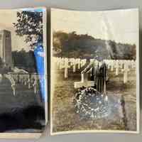          Lillian Frehse Morris at son's graveside in France
   