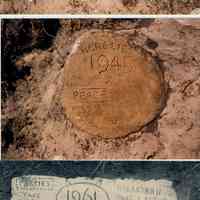          1942,1945,1961 burials.jpg 559KN; Photos of 1940-1952 burials capstones at 2021.72.59
   