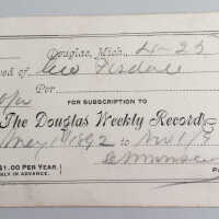 Newspaper subscription receipt
