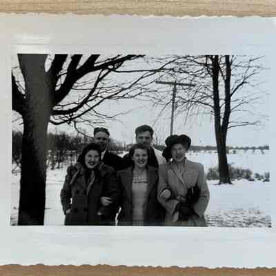 Written on back: Front row Bessie Rinninger, Donna Beery. Back row Willard Beery, Harold Beery, Margie Millar